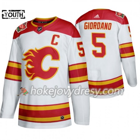Dětské Hokejový Dres Calgary Flames Mark Giordano 5 Adidas 2019 Heritage Classic Bílá Authentic